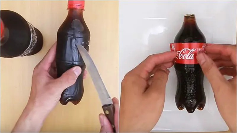 Cách làm rau câu hình chai Coca Cola đẹp mắt