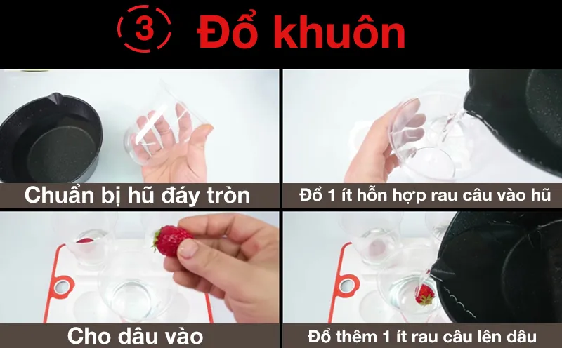 Cách làm thạch rau câu dâu tây trong suốt lạ miệng!