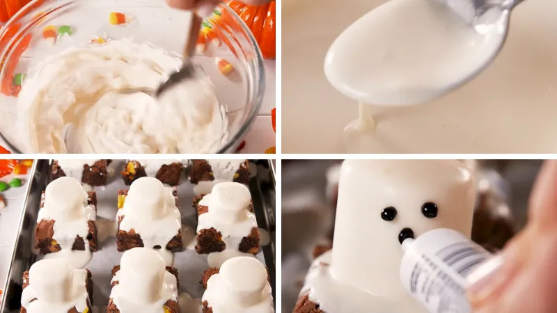 Hướng dẫn làm bánh brownie con ma siêu đáng yêu dịp Halloween