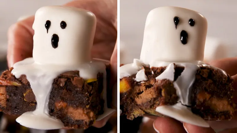 Hướng dẫn làm bánh brownie con ma siêu đáng yêu dịp Halloween