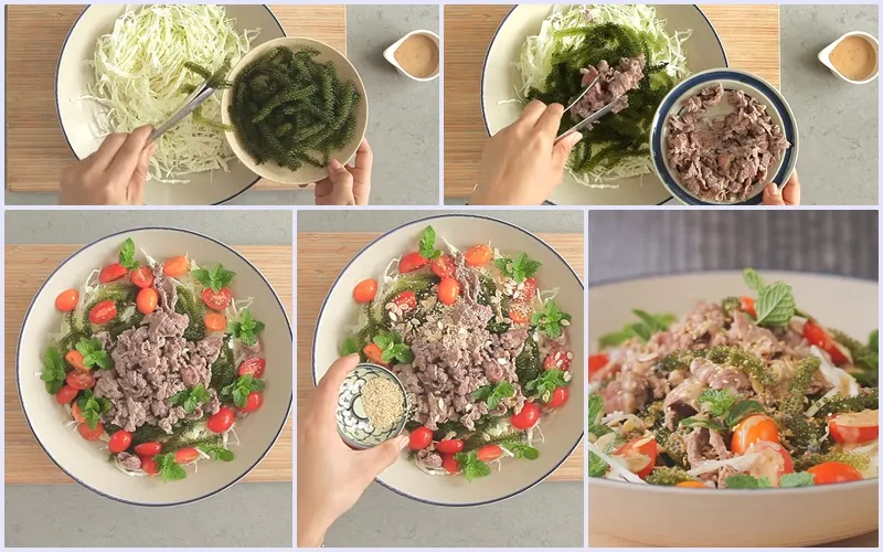 Hướng dẫn làm salad bắp cải rong nho giòn ngon lạ miệng mà lại tốt cho sức khỏe